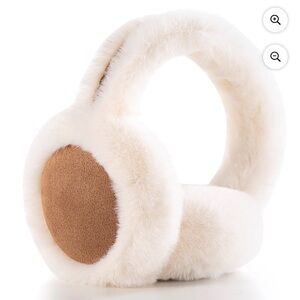 Elegant Cream and Tan Faux Fur Earmuffs